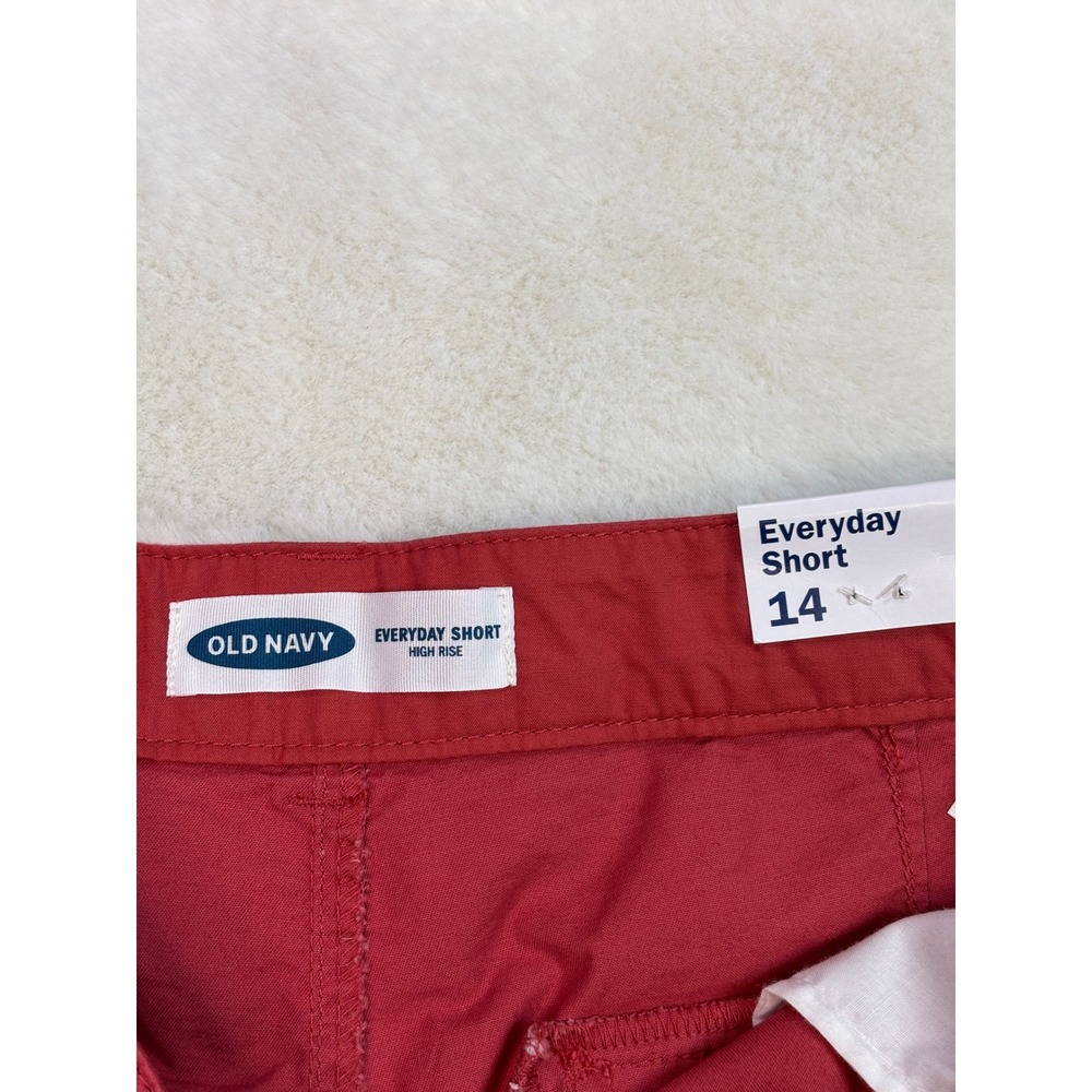 Old Navy Everyday Short 14 Red High Rise Chino Stretch Cotton Twill Women - Picture 8 of 10